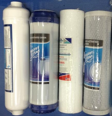 RO Water Filters(4pc) Sediment,KDF55/GAC,Carbon Block,Post Carbon 2.5