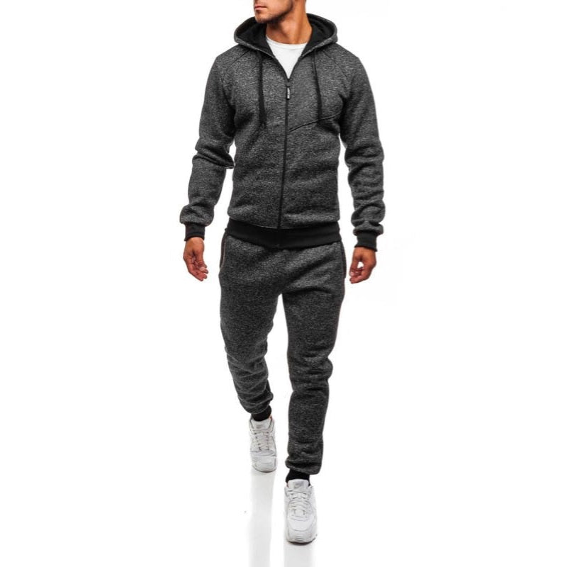 Hooded Zipper Jacket+Joggers Set