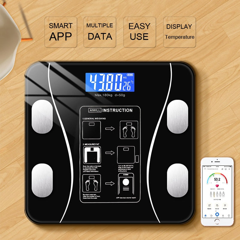 Smart Wireless Digital Bathroom Scale With Smartphone App