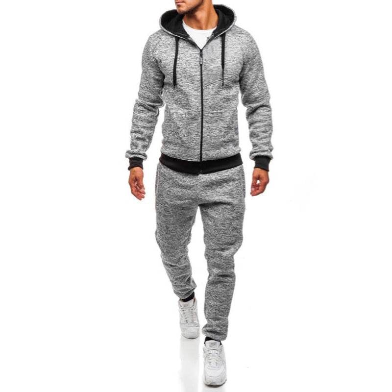 Hooded Zipper Jacket+Joggers Set