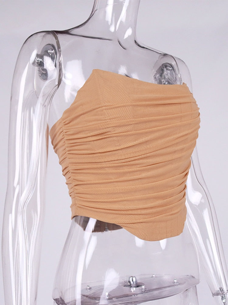 Sleeveless Backless Fashion Strapless Bustier Corset Crop Top