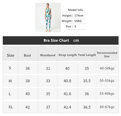 Tropical Printed Yoga Suits size