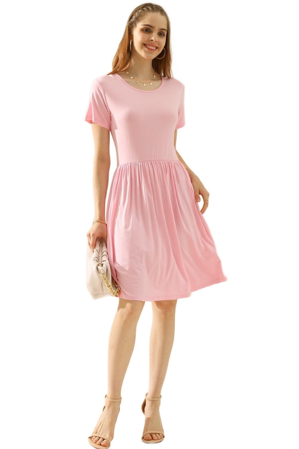 Ruched Dress with Pockets