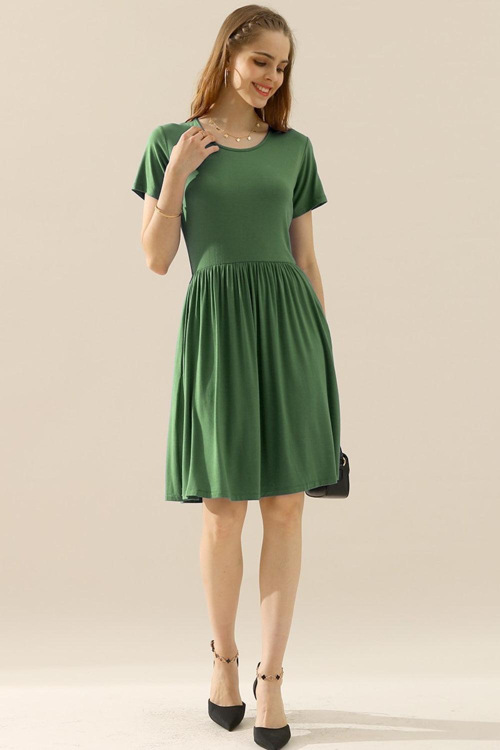 Ruched Dress with Pockets