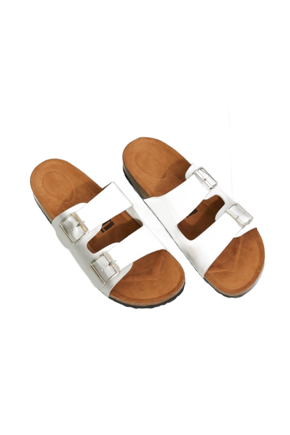 MMShoes Best Life Double-Banded Slide Sandal in Silver