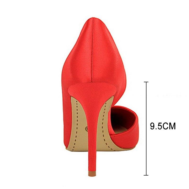 Black Blue Sliver Women Heels Silk High Heels Women Shoes...