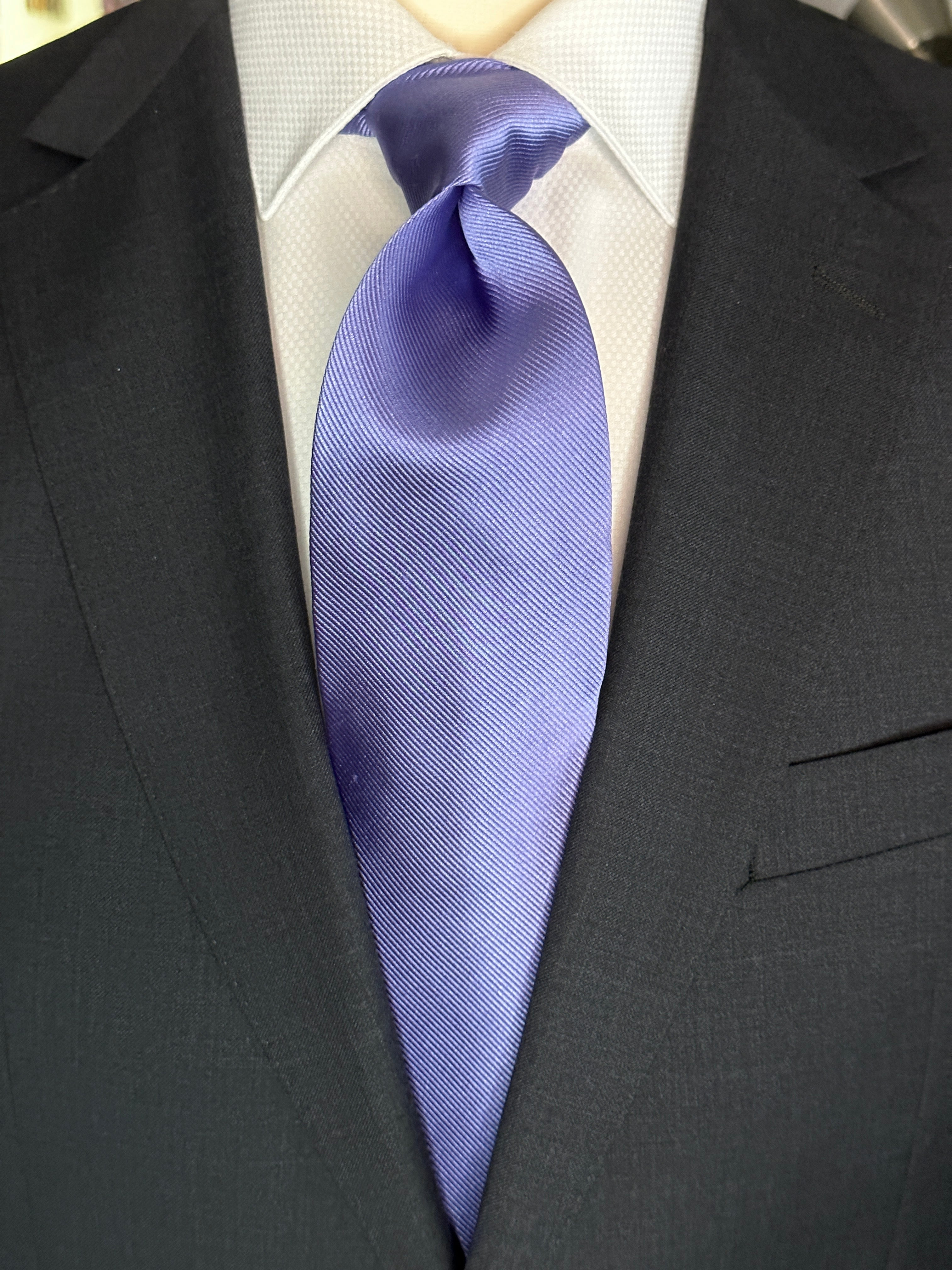 SUITCAFE Silk Tie Lavender Solid Twill Woven