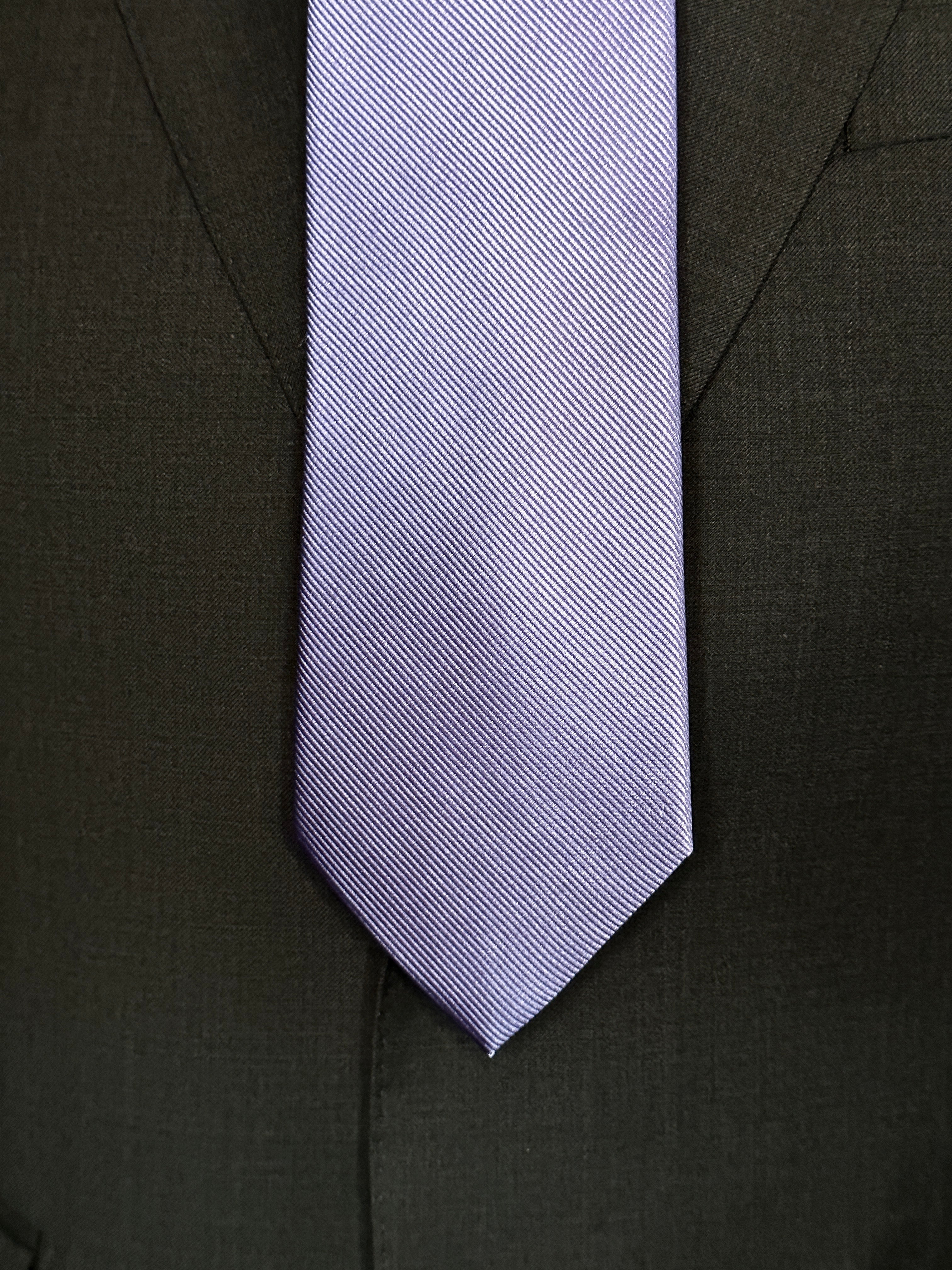 SUITCAFE Silk Tie Lavender Solid Twill Woven