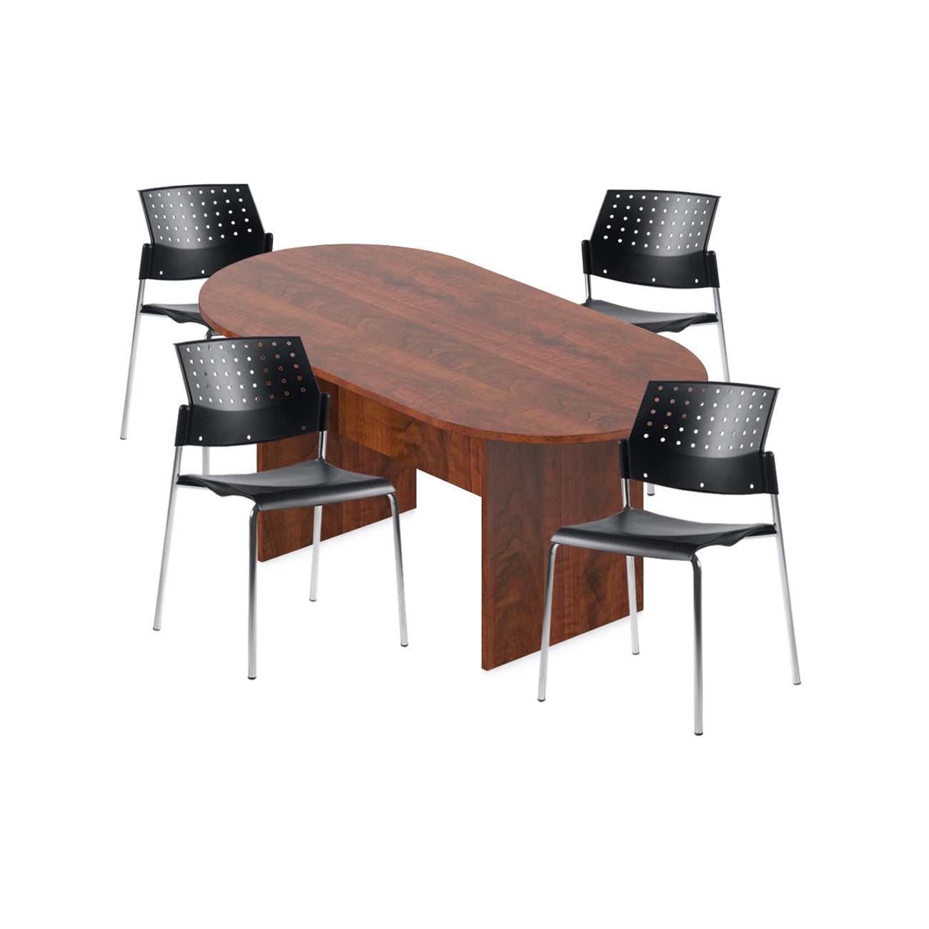 6ft, 8ft, 10ft Racetrack Conference Table and Chair (6508) Set