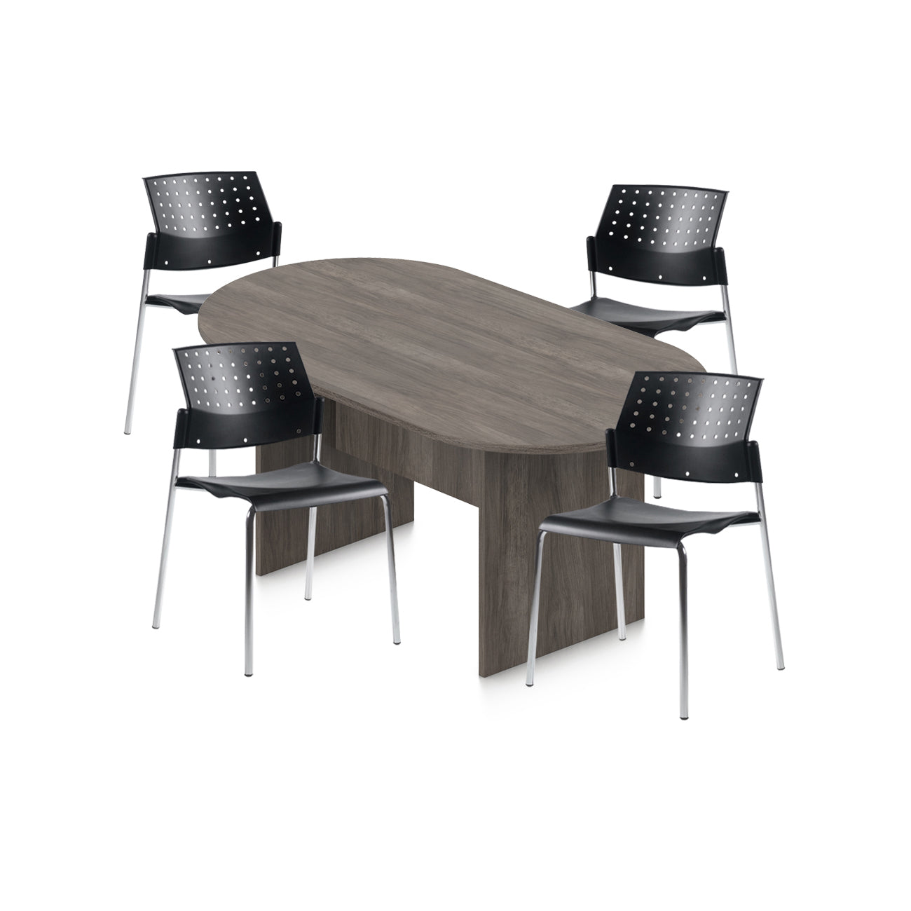 6ft, 8ft, 10ft Racetrack Conference Table and Chair (6508) Set