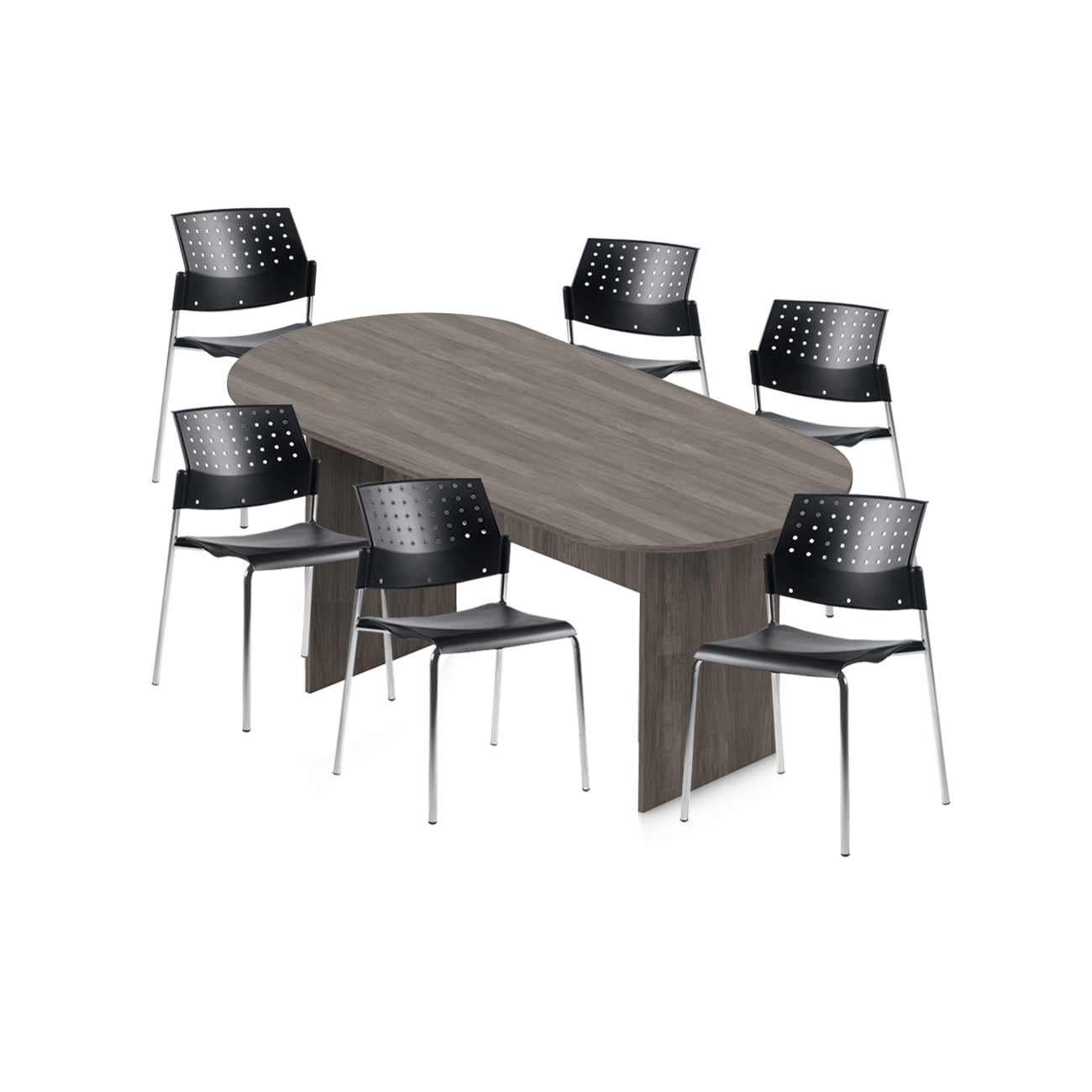 6ft, 8ft, 10ft Racetrack Conference Table and Chair (6508) Set