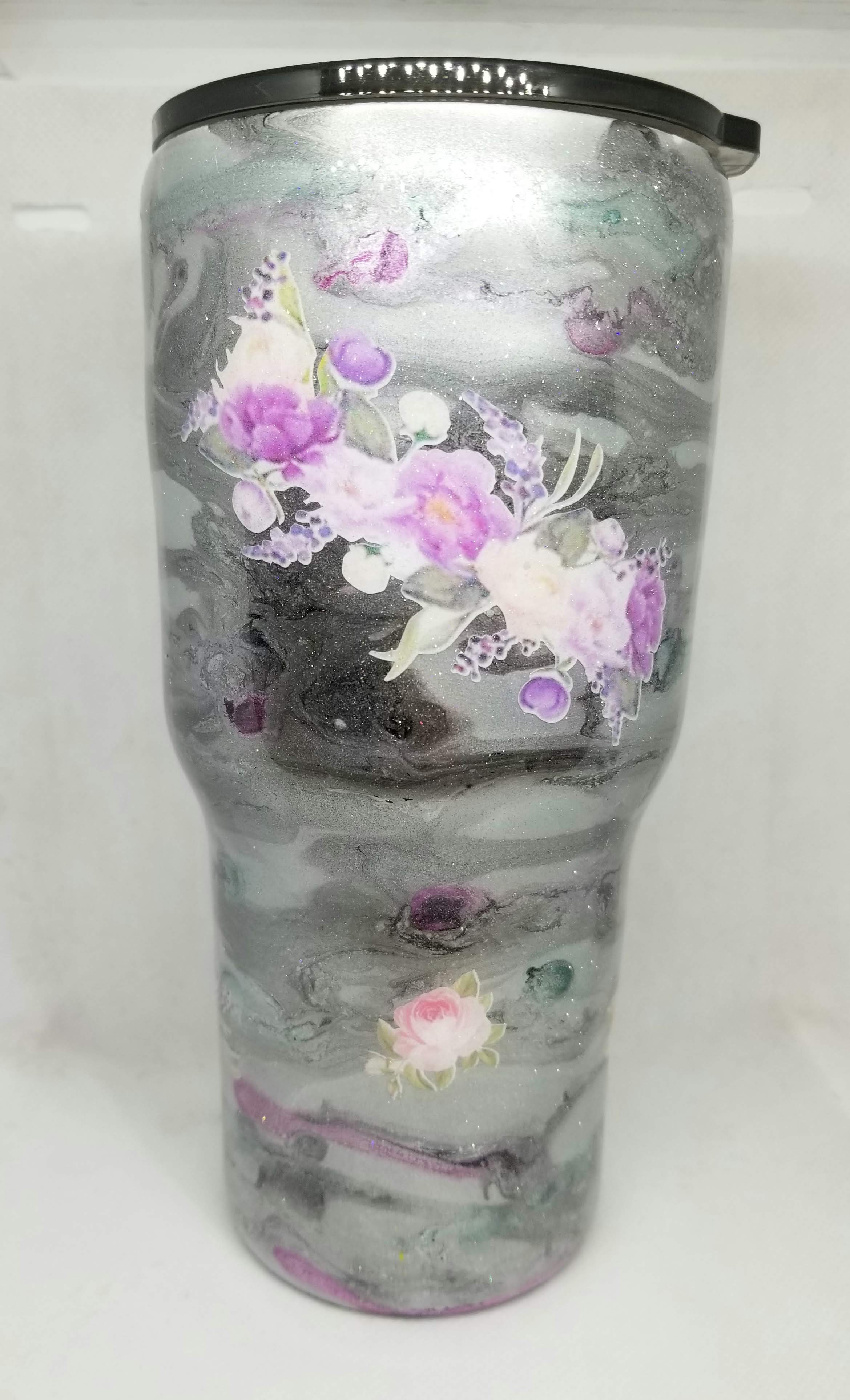 Pink and purple flower ink 24 oz