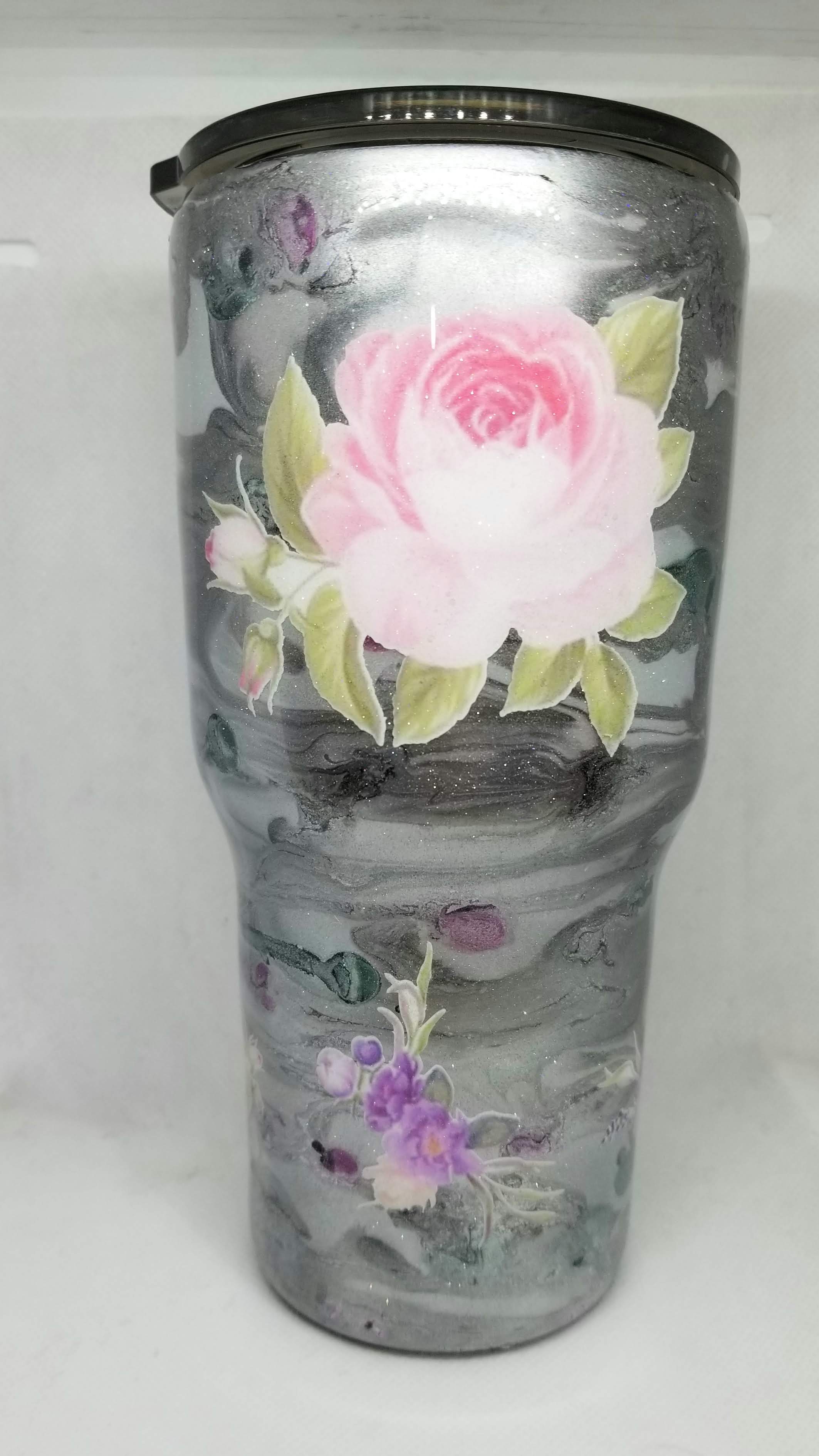 Pink and purple flower ink 24 oz