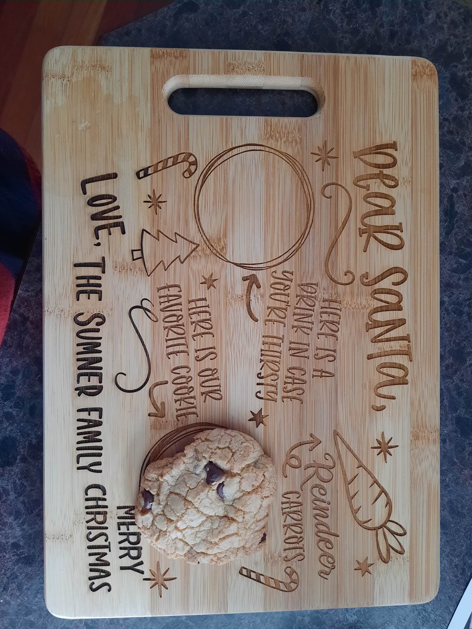 Dear Santa tray with family name