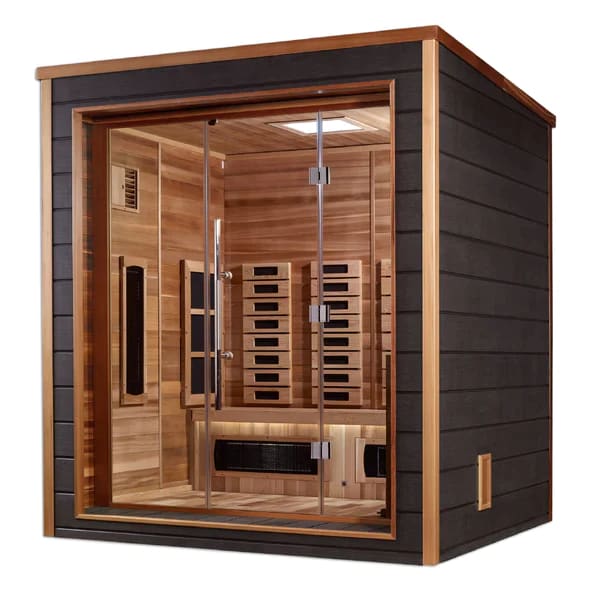 Golden Designs Visby 3 Person Outdoor Hybrid Full Spectrum Sauna