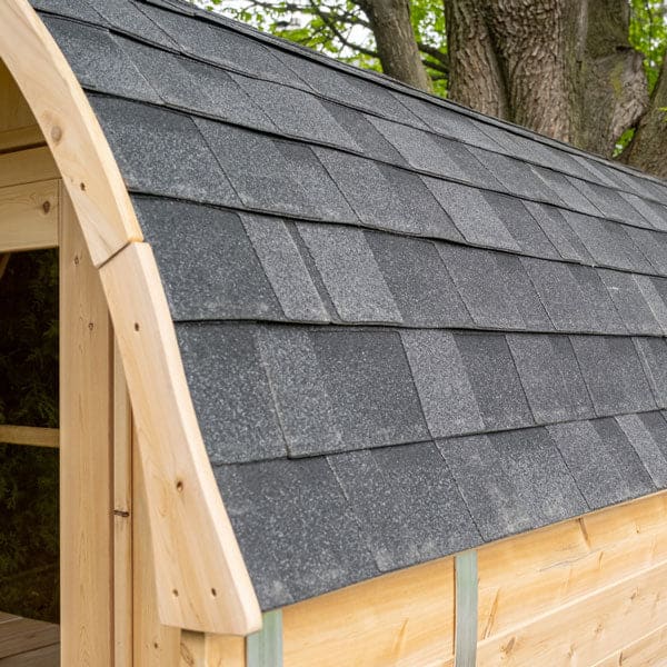 Dundalk Leisurecraft Asphalt Shingle Roof For Outdoor Barrel Saunas