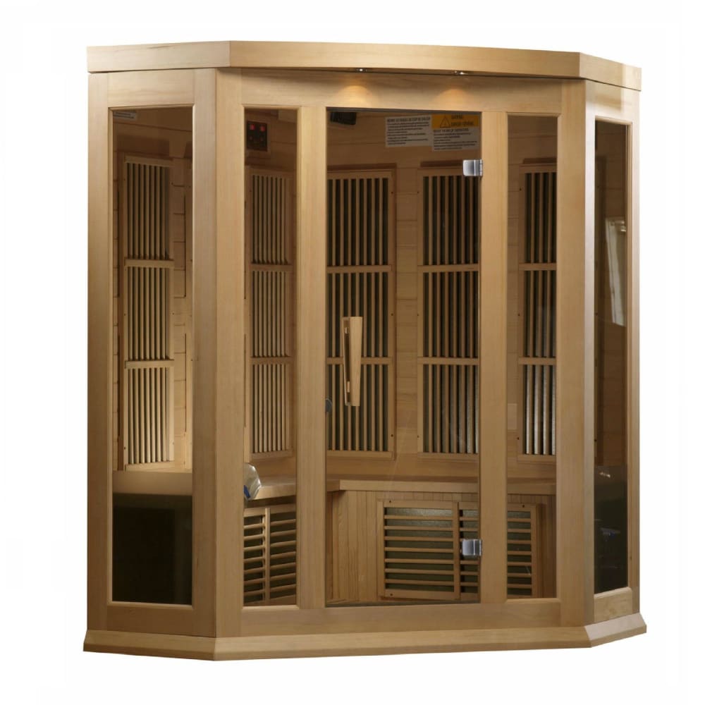 Maxxus 3 Person Corner Near Zero EMF  Indoor FAR Infrared  Sauna