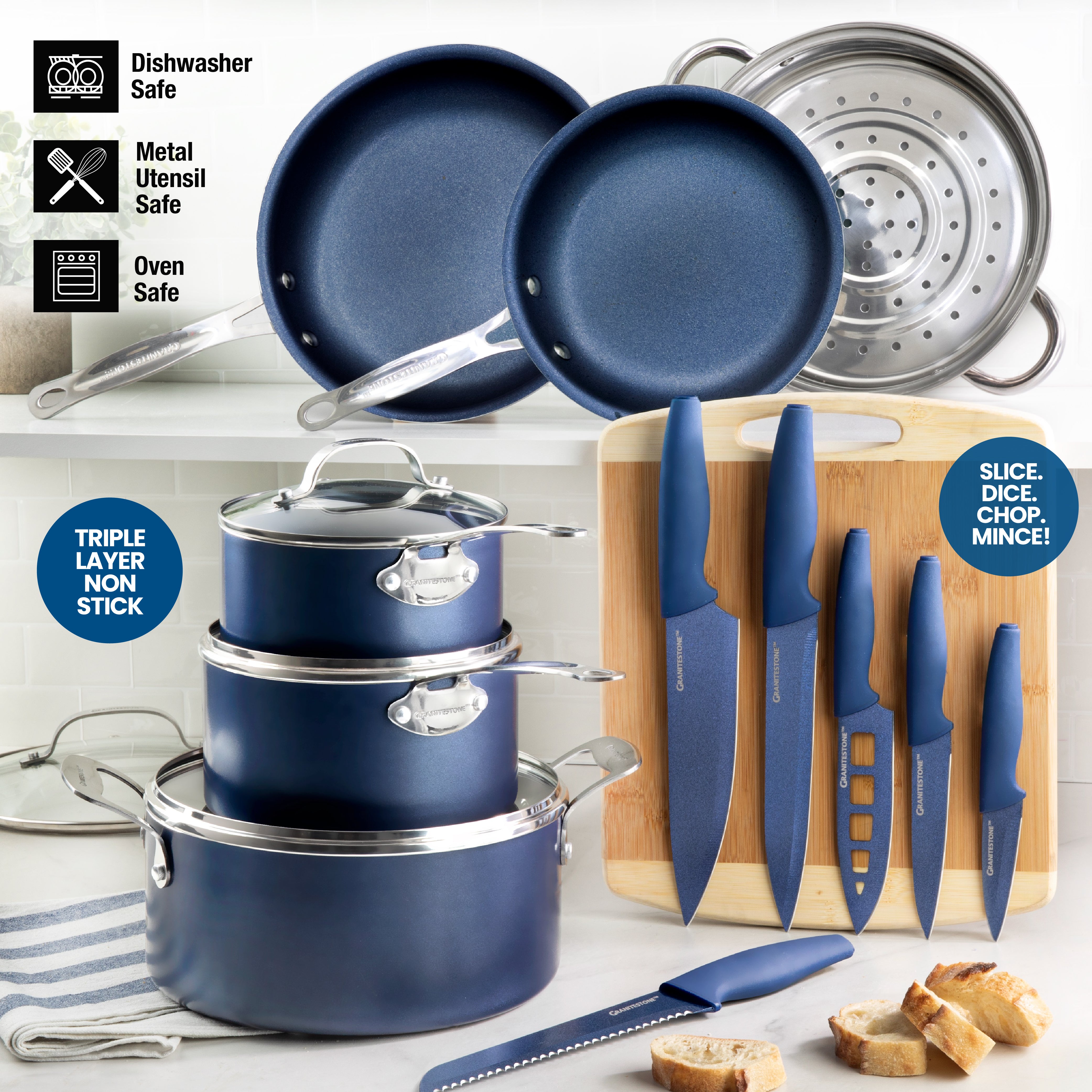 Granitestone 17 PC Prep + Cook Set