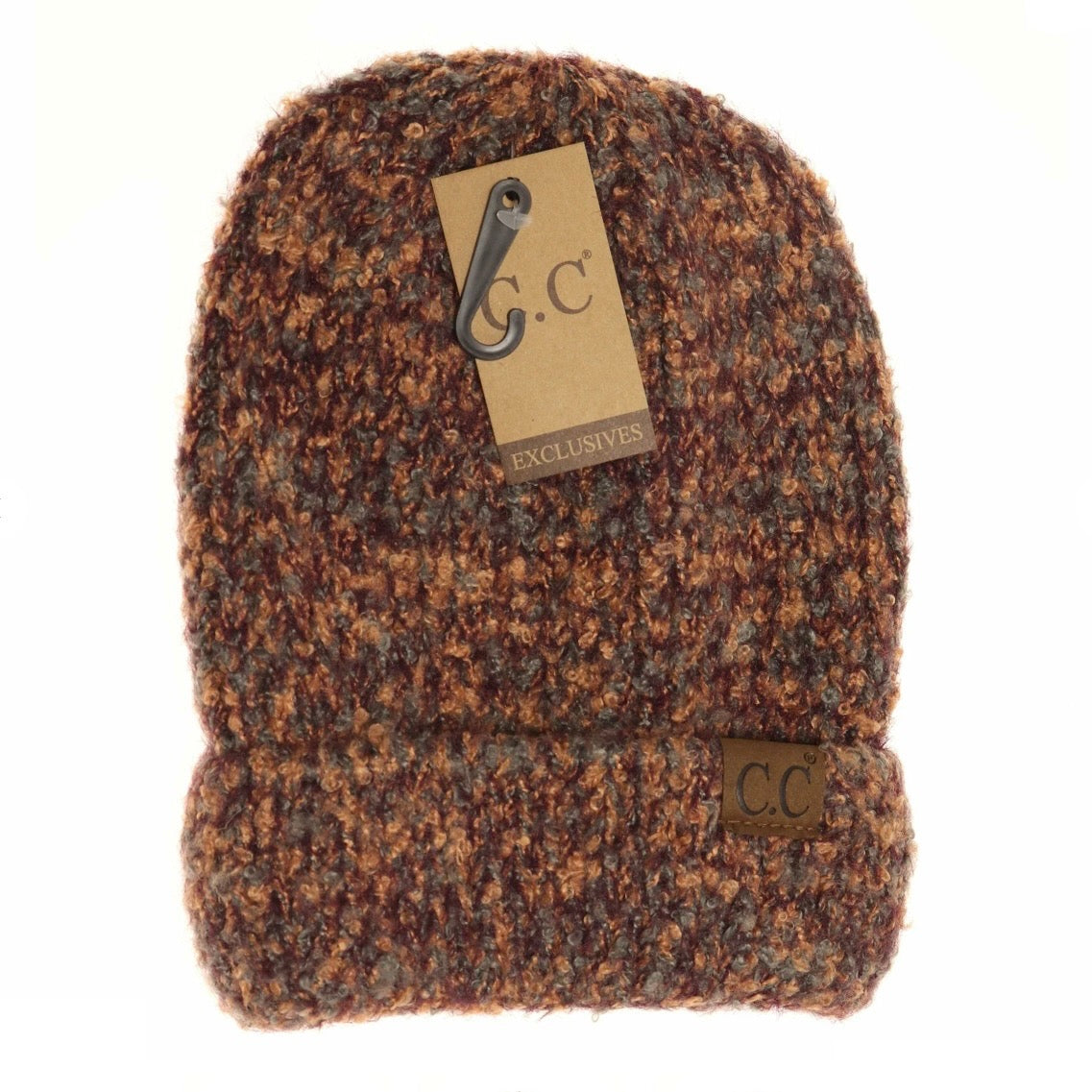 Soft Boucle Knit Cuff CC Beanie