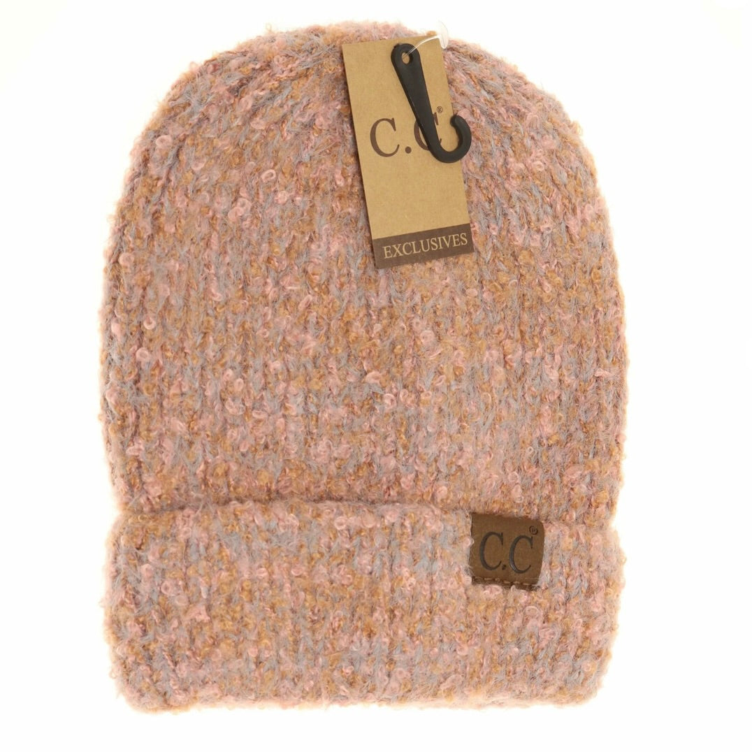 Soft Boucle Knit Cuff CC Beanie