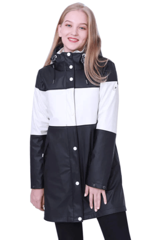 Damen 3 In 1 Freizeit Pu Colorblock Regenmantel EMILY-A