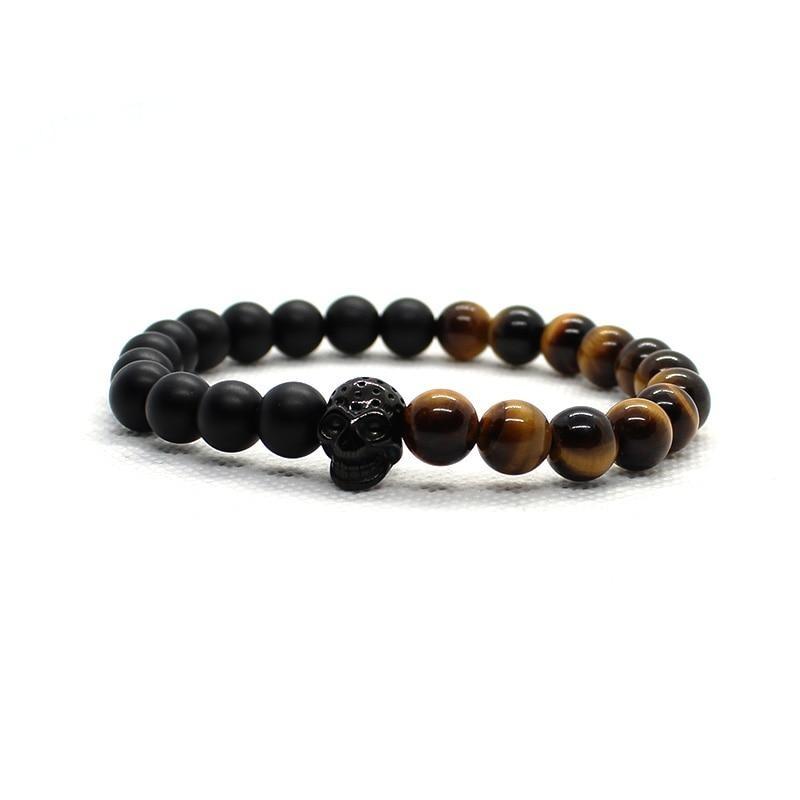 Black Stone Bead Bracelet