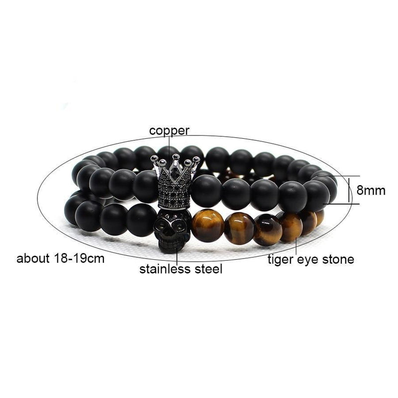 Black Stone Bead Bracelet