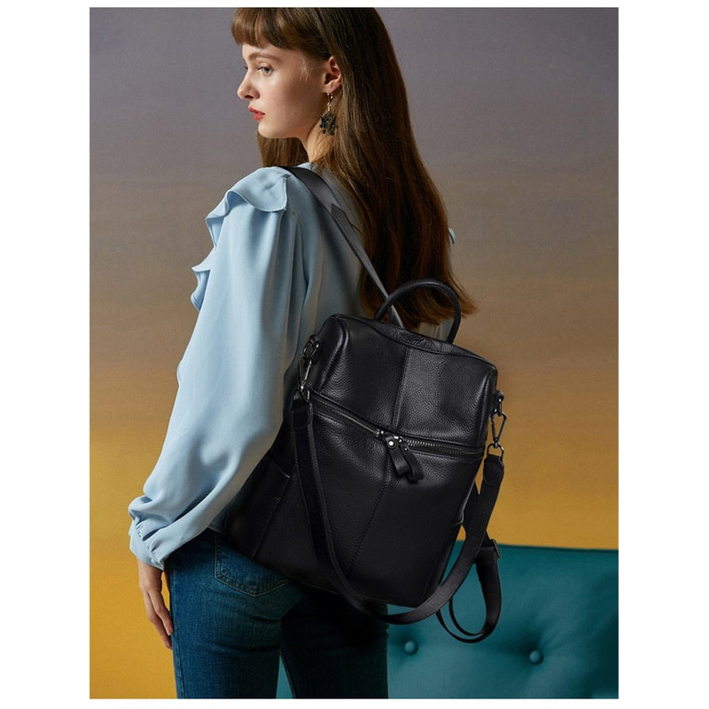 Dazzler Black Leather Backpack