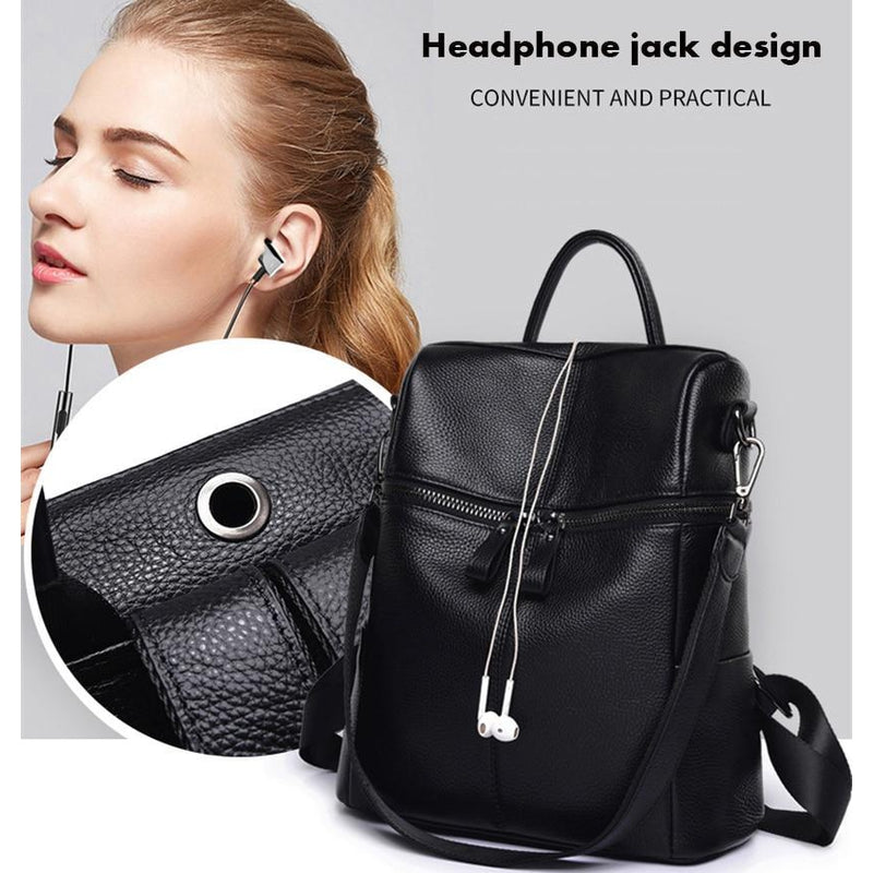 Dazzler Black Leather Backpack