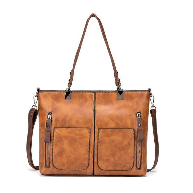 Retro Vegan Leather Shoulder Bag