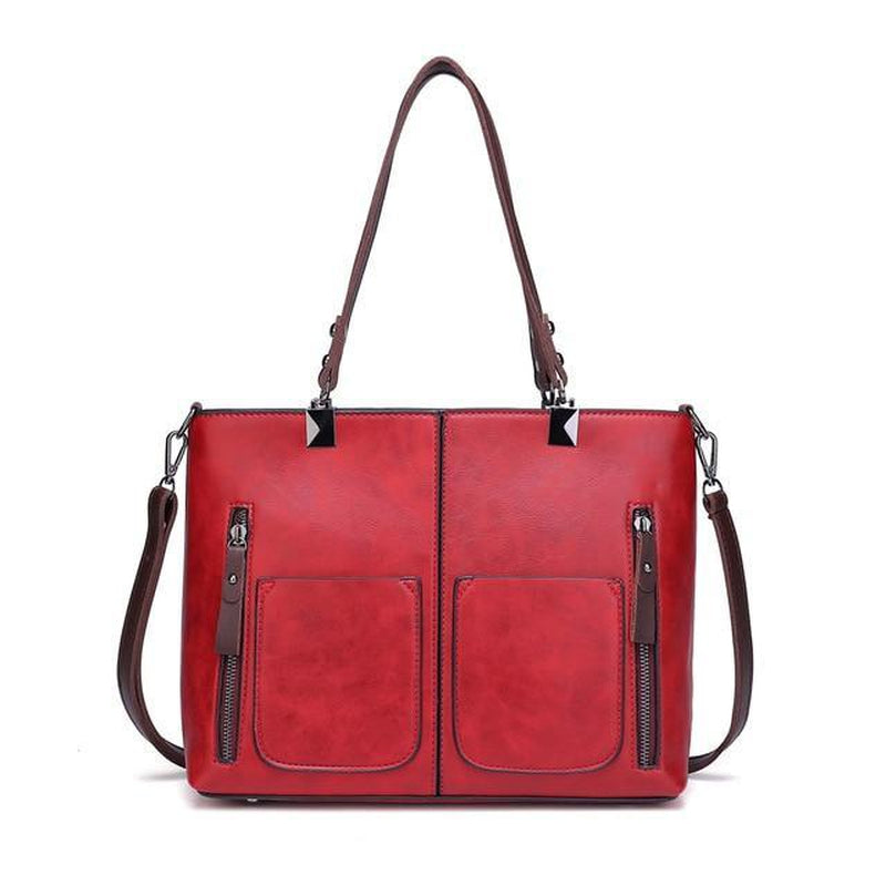 Retro Vegan Leather Shoulder Bag