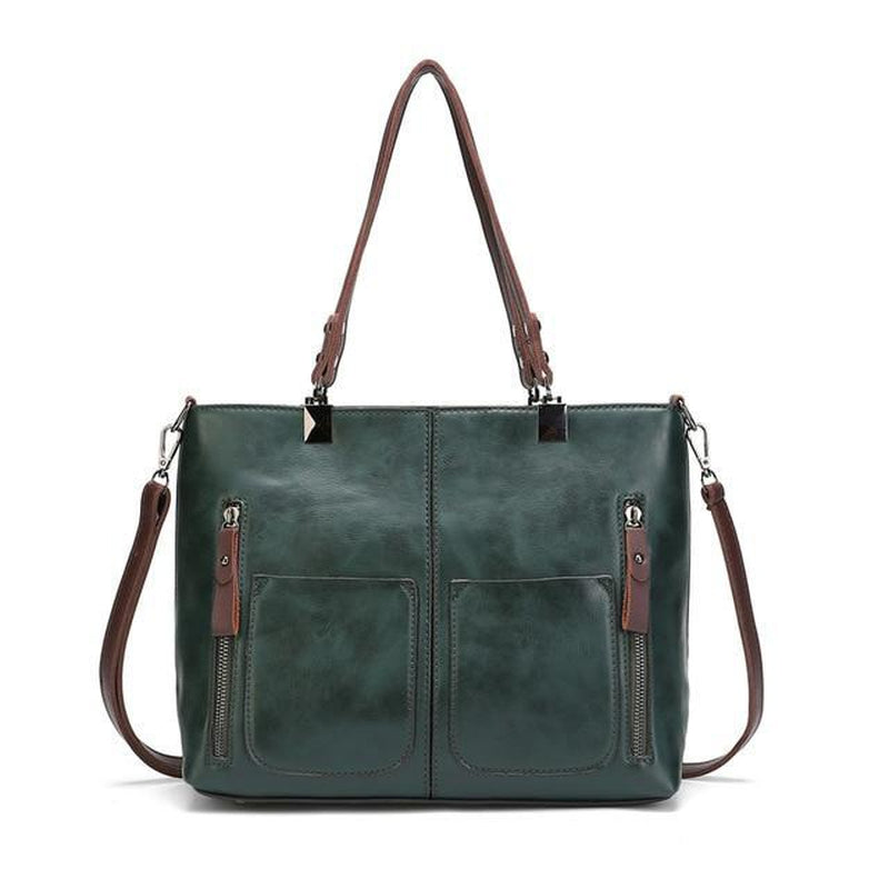 Retro Vegan Leather Shoulder Bag