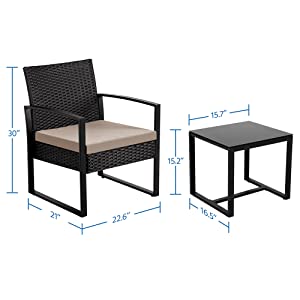 3 Pieces Patio Porch Furniture Sets