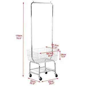 Laundry Cart w/Basket
