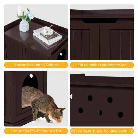 Yaheetech large cat litter box enclosure