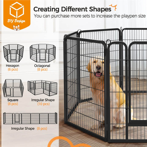 Yaheetech Heavy Duty 8 Panel Pet Playpen for Large Dogs