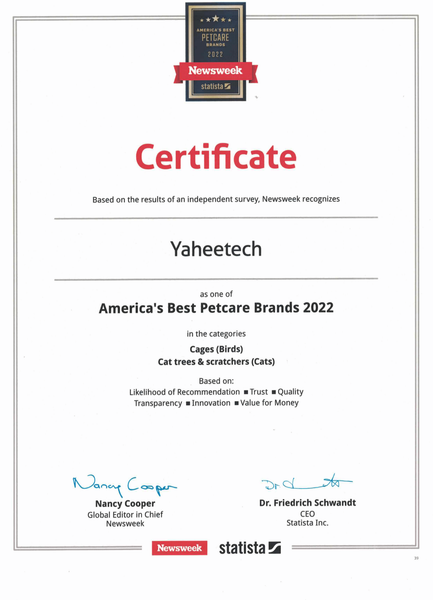 Yaheetech's recognition as best petcare brands