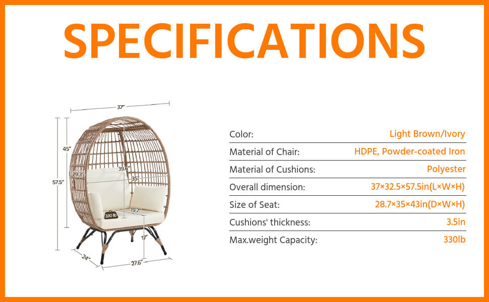 PE Rattan Egg-shaped Chair