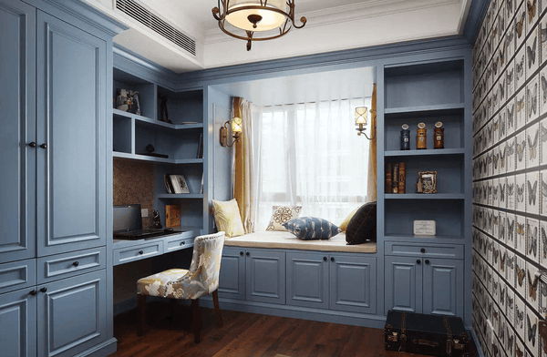 blue home office