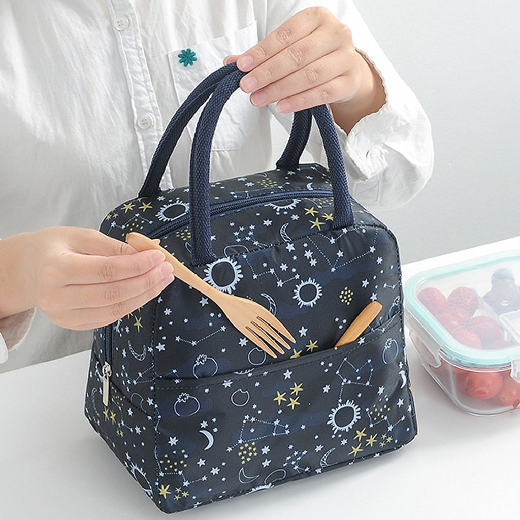 Portable Reusable Cold Insulated Lunch Picnic Travel Handbag