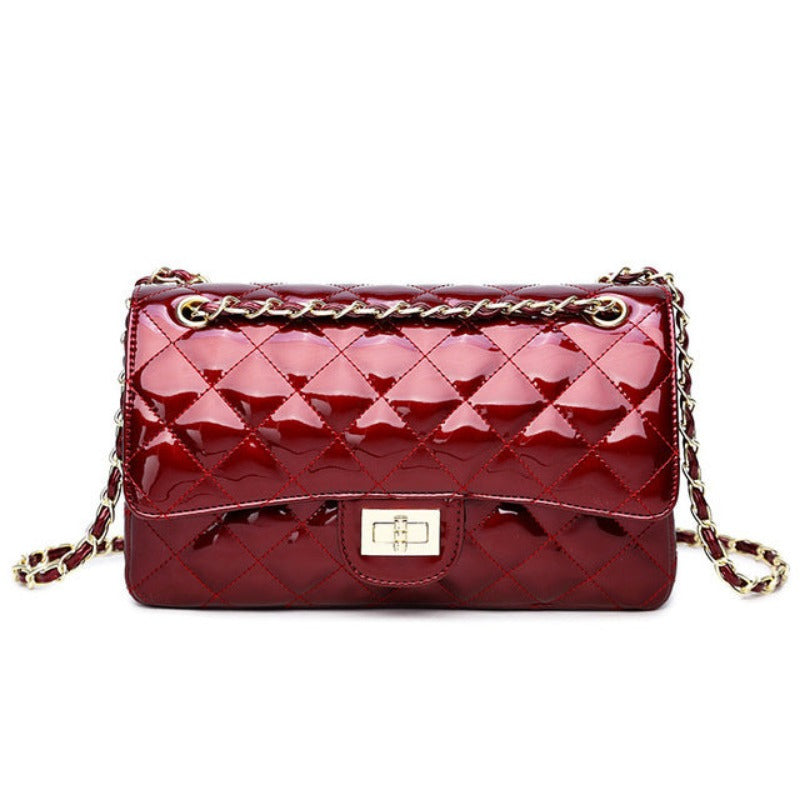 Quilted Leather Cross-body Chain Messenger Shoulder Bag