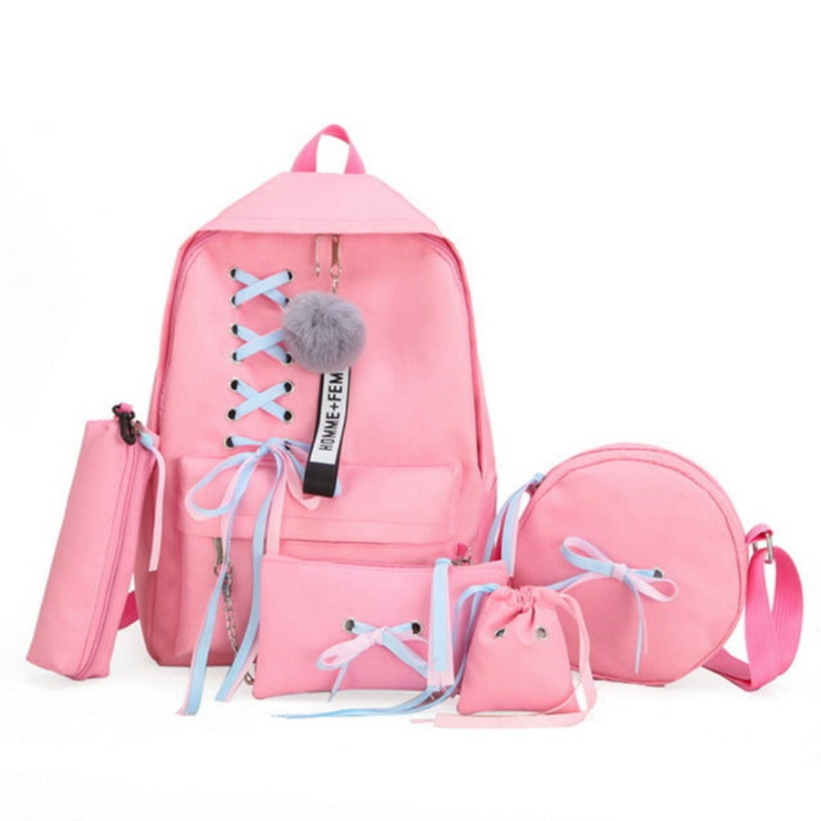 Litthing 4Pcs/set School Backpacks Schoolbag For Teenagers Girls Student Book Bag