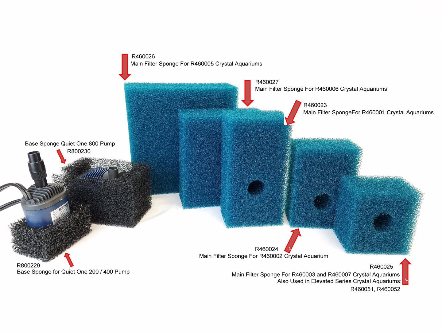 Mechanical Sponges for Crystal Aquarium with Built in Side Filter  (3.8 gallons)
