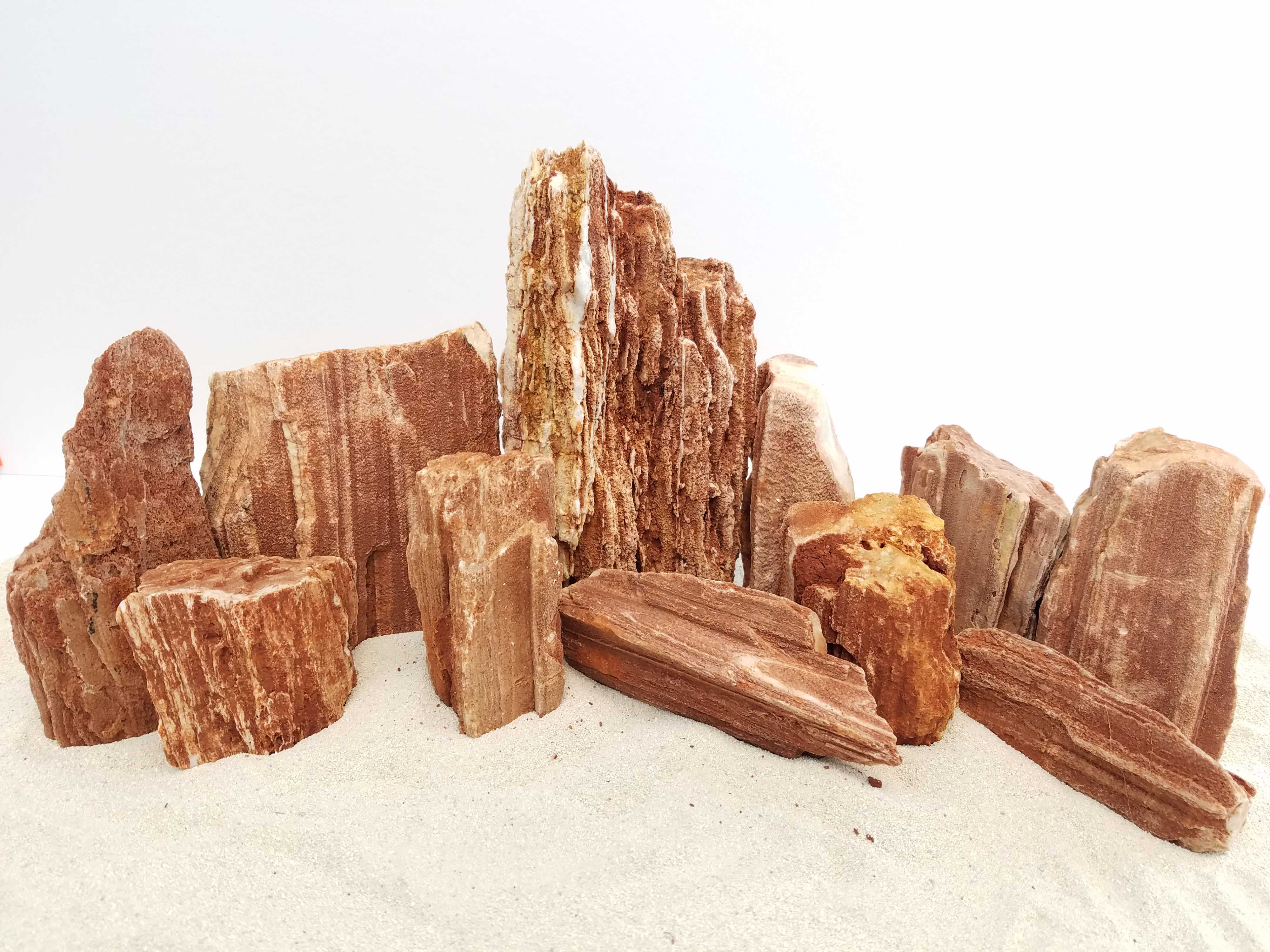 Redwood Petrified Stone 25 Gallon Kit-Approximately 1-Large/3-Medium/10-Small Rocks
