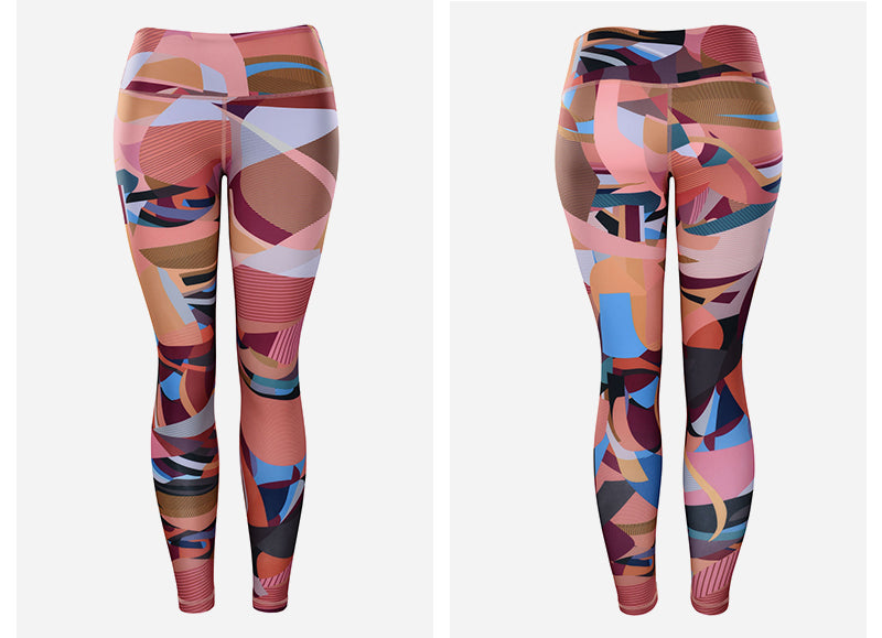 Simulation Print Leggings  Fitness leggings women, Polyester leggings,  Geometric print leggings