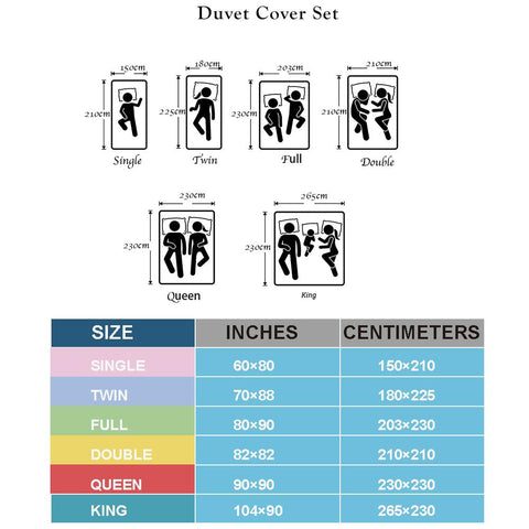 Size Guide Shompe, Duvet Cover Size Guide