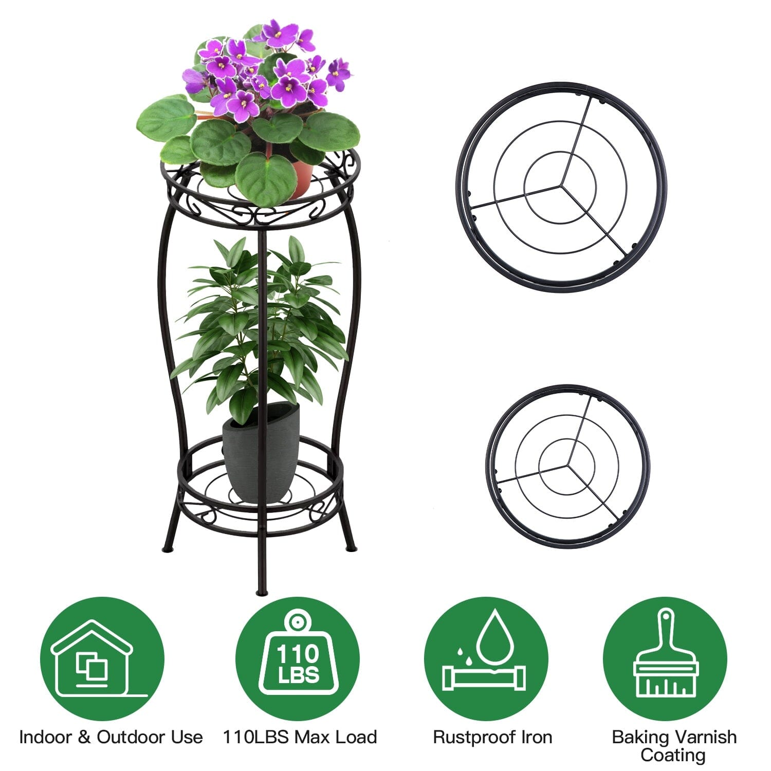 2-Tier Tall Plant Stand Rack Holder
