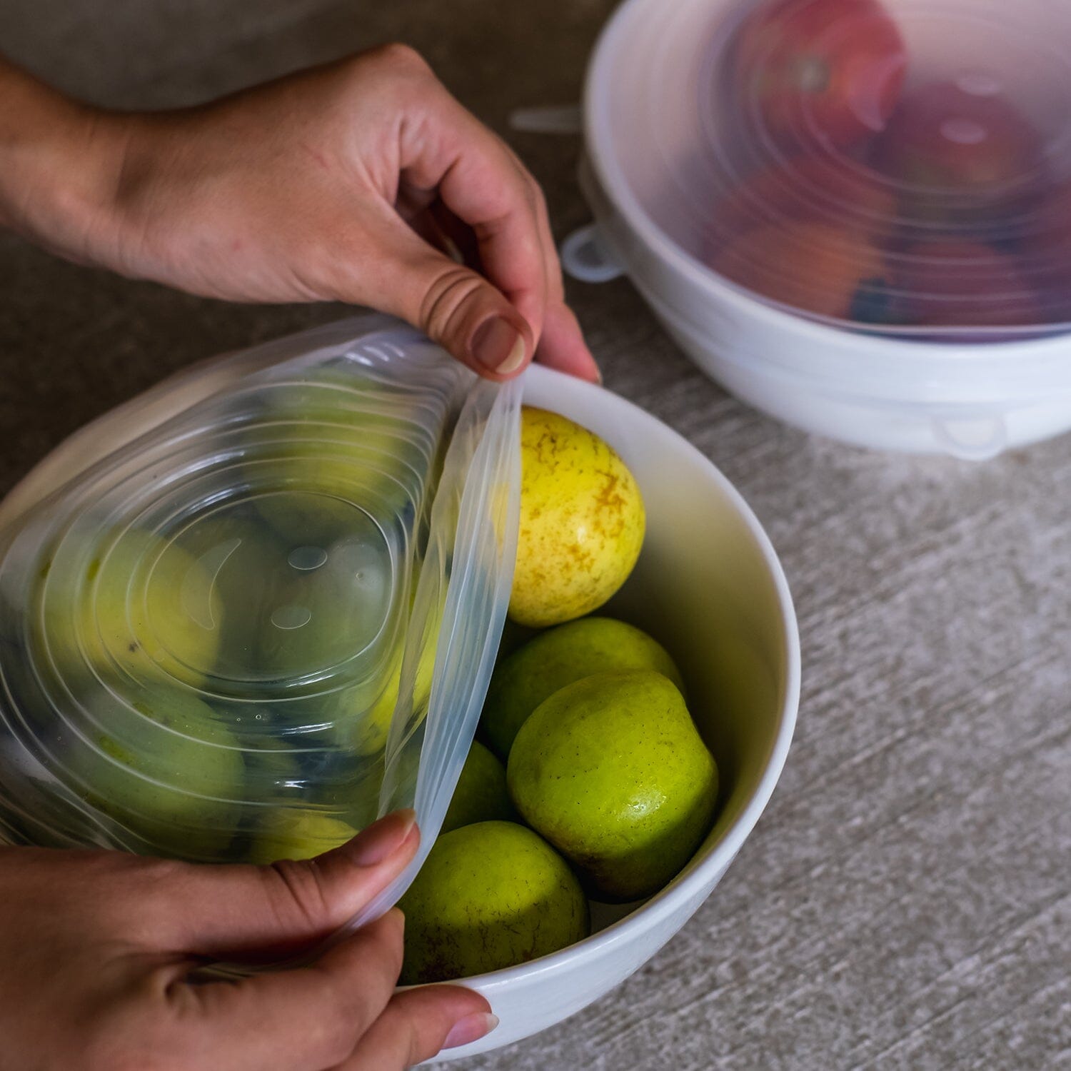 6-Pack: Reusable Silicone Stretch Container Lids Covers for Food Storage - Fit Most Containers