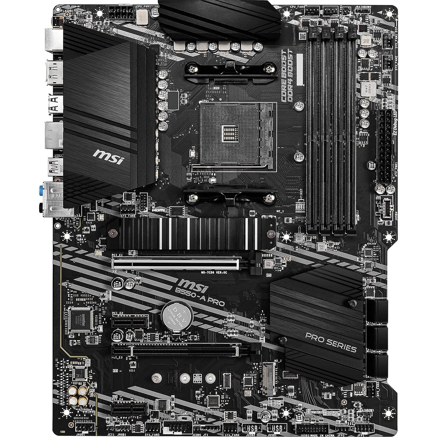 MSI B550-A PRO ProSeries Motherboard (AMD AM4, DDR4, PCIe 4.0, SATA 6Gb/s, M.2, USB 3.2 Gen 2, HDMI/DP, ATX) (Refurbished)