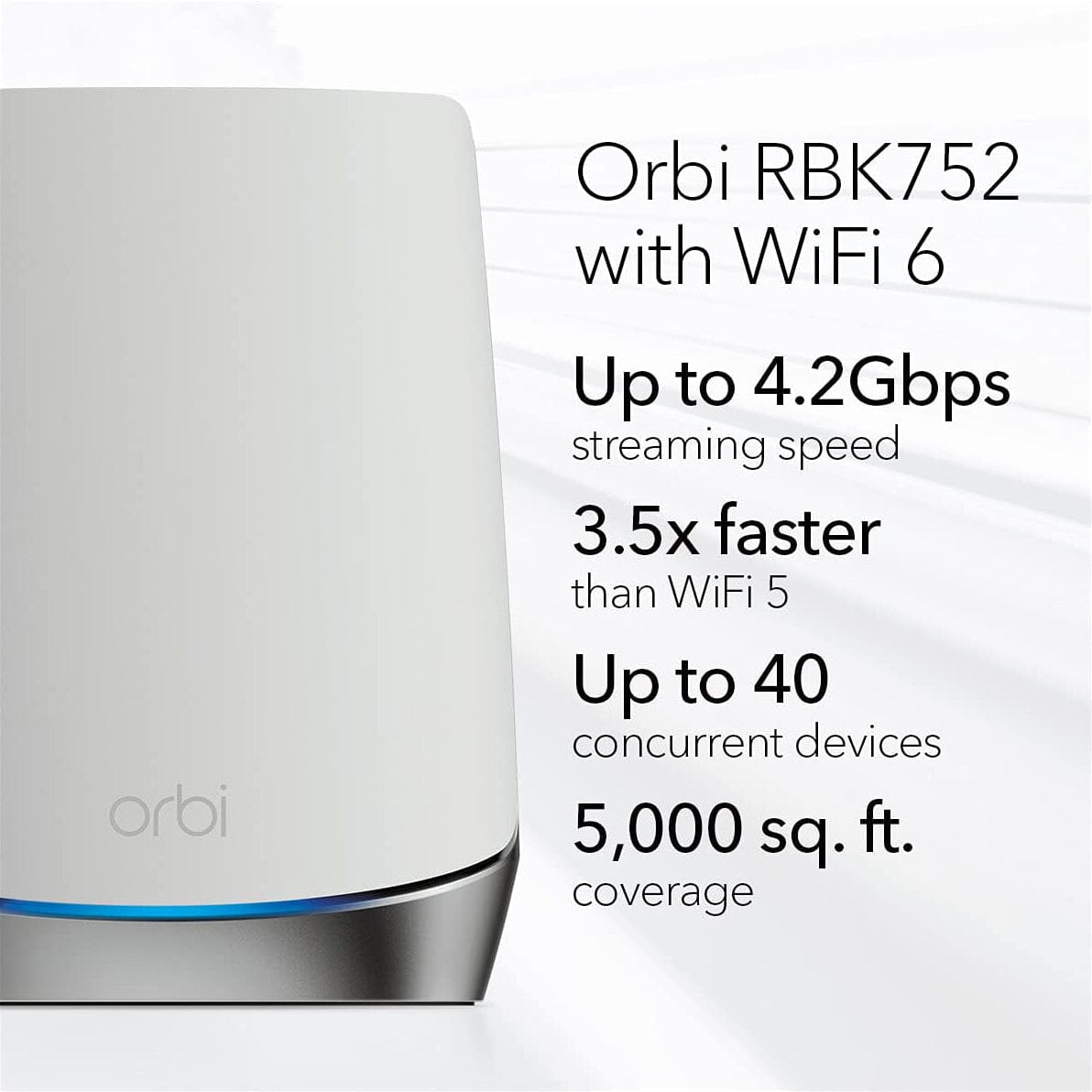 NETGEAR Orbi Whole Home Tri-band Mesh WiFi 6 System (RBK752) (Refurbished)